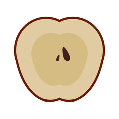 Fototapeta premium flat design apple half icon vector illustration