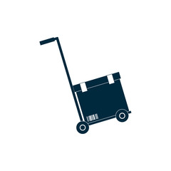 box package cart delivery shipping icon. Isolated and flat illustration. Vector graphic
