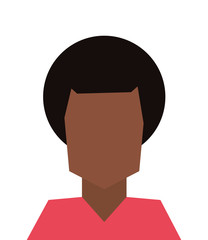 flat design dark skin faceless man icon vector illustration