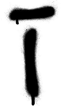 Fototapeta sprayed I font graffiti with leak in black over white