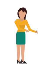 flat design faceless woman icon vector illustration