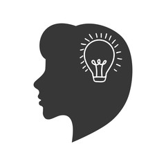 light bulb head big idea creative icon. Isolated and flat illustration. Vector graphic