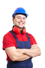 Portrait of an handsome worker. Isolated on white © Minerva Studio