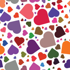 Vector illustration romantic seamless pattern with hearts