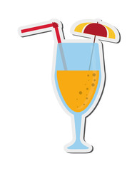 flat design tropical cocktail icon vector illustration
