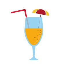 flat design tropical cocktail icon vector illustration