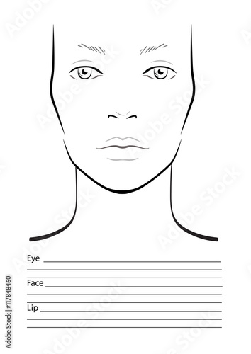 Face Chart Makeup Artist Blank Template Vector Ilration Face Chart Makeup Artist Blank Template Vector Ilration