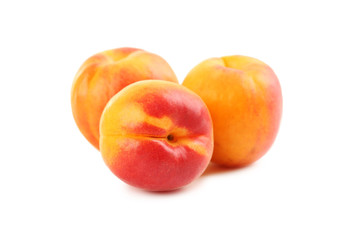 Ripe apricots fruit isolated on a white