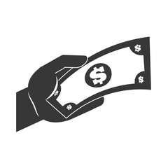 bill silhouette money financial icon. Isolated and flat illustration. Vector graphic