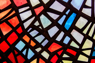 Image of a multicolored stained glass window - obrazy, fototapety, plakaty