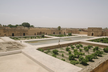 El Badi Palace gardens at Marrakech, Morocco