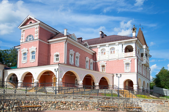 The building of the tourist complex "Myshkin house", sunny day in july. Myshkin, Yaroslavl region