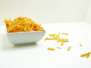 French fries in white plate
