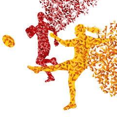 Rugby woman player active sport silhouette abstract background v