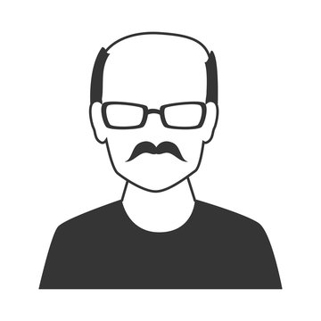 Male profile silhouette icon vector illustration