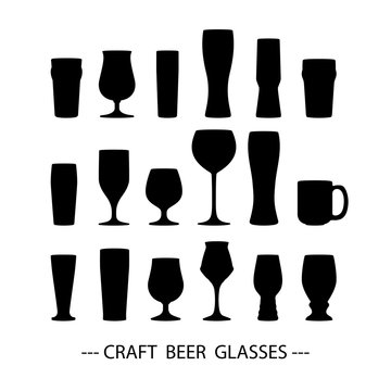 Craft Beer Glass Icons Set