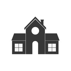 house home silhouette real estate building icon. Isolated and flat illustration. Vector graphic