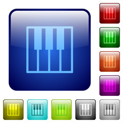 Color piano keyboard square buttons