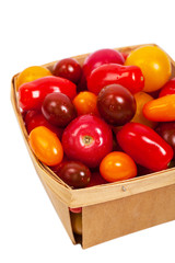 Cherry Tomato Mixed Medley Isolated on white. Selective focus.