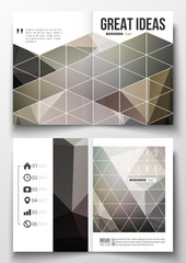 Set of business templates for brochure, magazine, flyer, booklet or annual report. Abstract blurred background, modern stylish dark vector texture