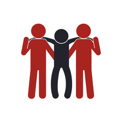 pictogram human help support icon. Isolated and flat illustration. Vector graphic