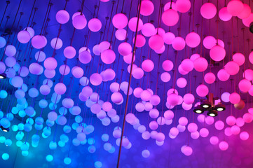 Blue and pink light balls
