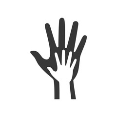 human hand help support icon. Isolated and flat illustration. Vector graphic