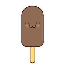 ice cream kawaii dessert cartoon happy icon. Isolated and flat illustration. Vector graphic