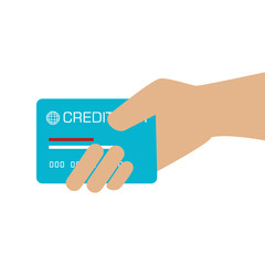 Plastic money isolated flat icon.