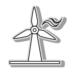 Renewable energy isolated flat icon in black and white colors.