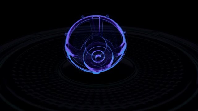 vj musical motion footage - neon speakers. 3D render