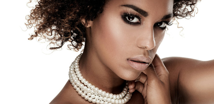 Beauty portrait of elegant african american woman.