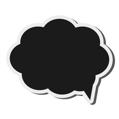 flat design black conversation bubble icon vector illustration