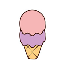 ice cream dessert sweet cute icon. Isolated and pastel illustration. Vector graphic