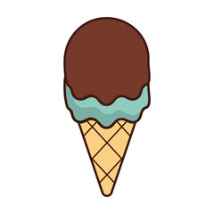 ice cream dessert sweet cute icon. Isolated and pastel illustration. Vector graphic