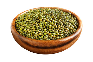 Mung bean in a wooden bowl
