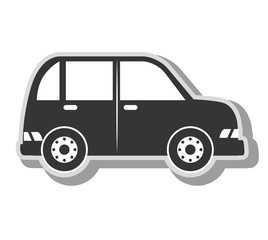 minivan vehicle transport icon vector illustration