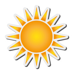 flat design sun representation icon vector illustration