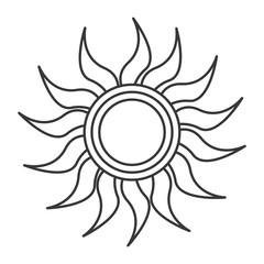 flat design sun representation icon vector illustration