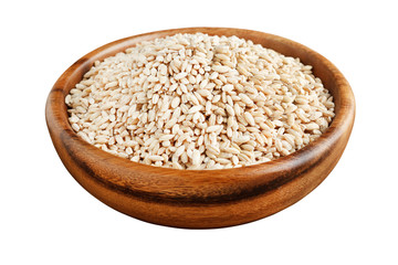 Barley in a wooden bowl