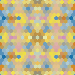 Kaleidoscopic low poly hexagon style vector mosaic background