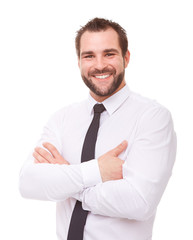 Man in white shirt with