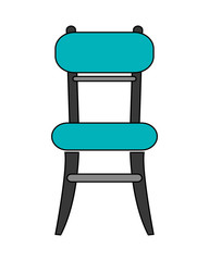 flat design single chair icon vector illustration