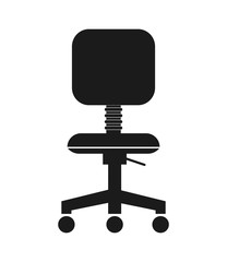 flat design office chair icon vector illustration