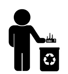 Jeter une usine dans une poubelle de recyclage