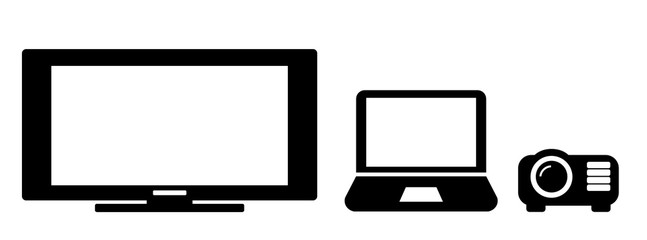 Ecran, ordinateur et un vidéo projecteur