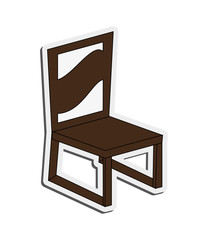 flat design single chair icon vector illustration