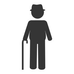 grandfather eld pictogram icon vector illustration