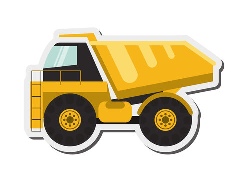 flat design dump truck icon vector illustration