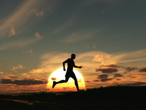 Hombre corriendo al amanecer